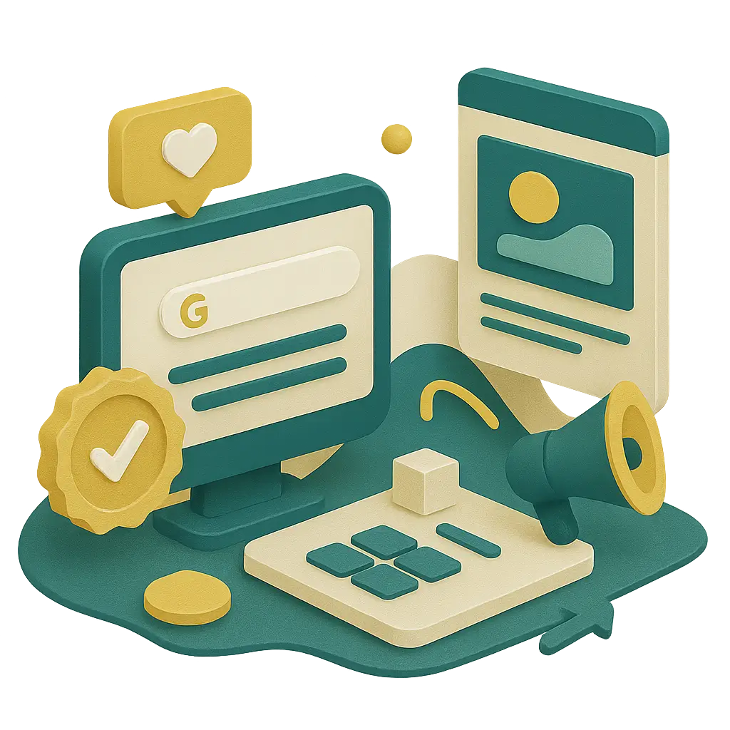 social media content strategy 3d illustration