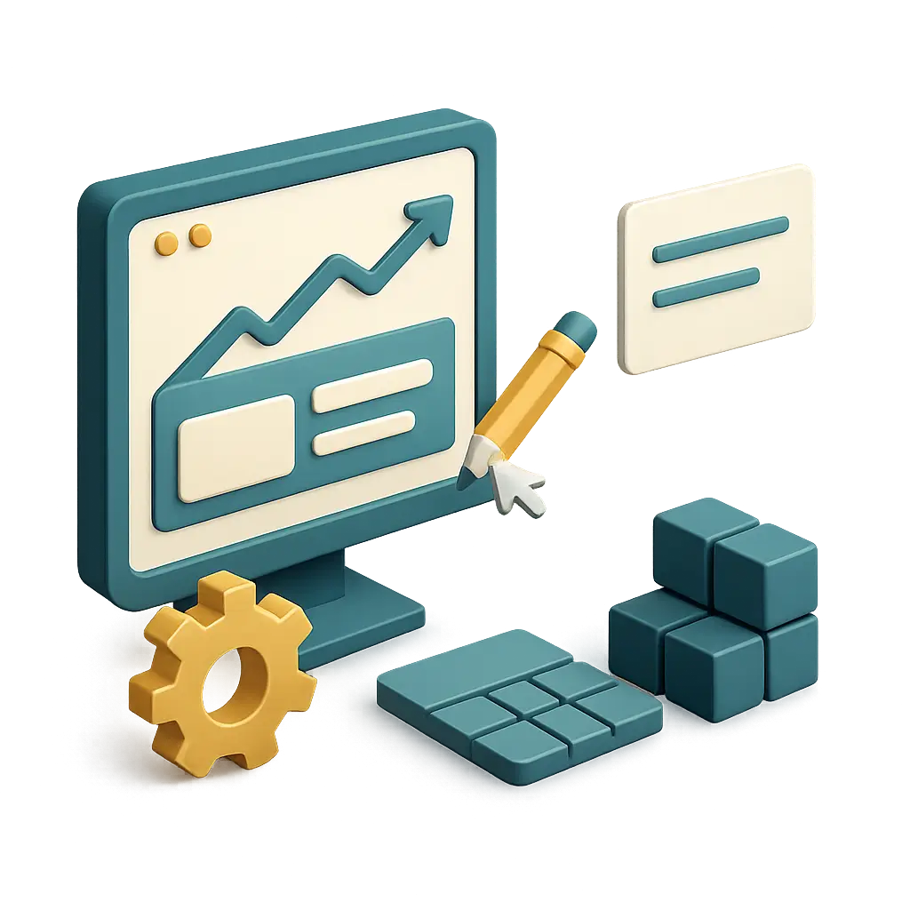 web design development 3d isometric illustration